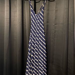 Blue and White striped dress.